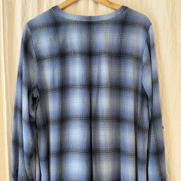J.Jill Women Plaid Elliptical Shirtdress‎ Size Large Cobalt Blue Casual Classic - Picture 7 of 9